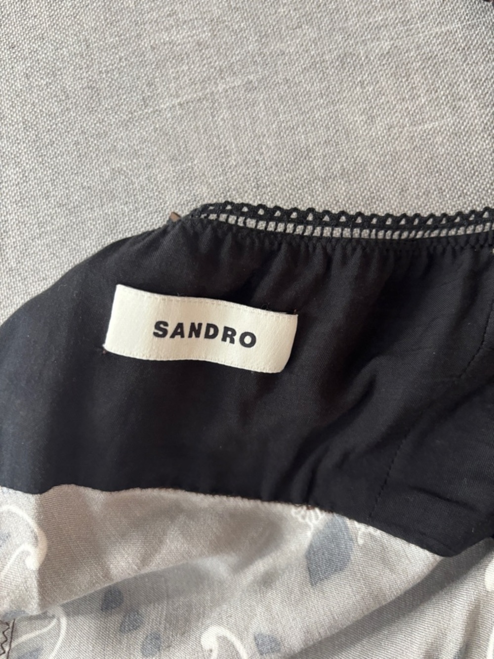 Sandro Bandana Print Midi Dress FR42/US10 - Picture 4 of 8